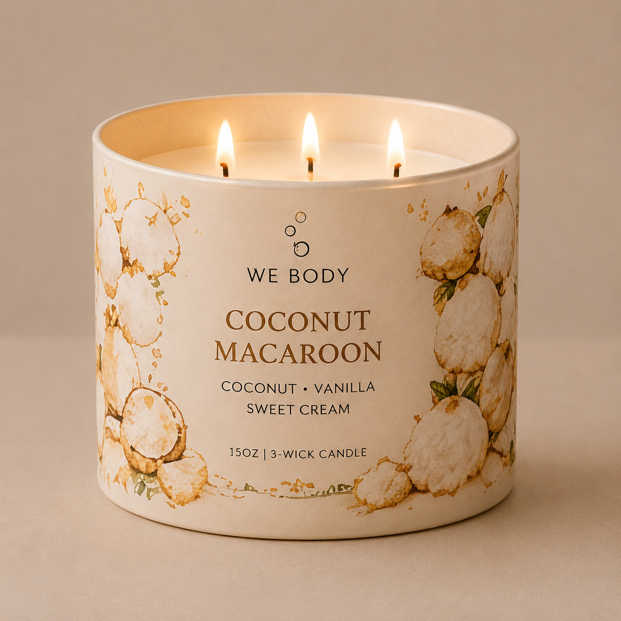 Coconut Macaroon 3-Wick Candle