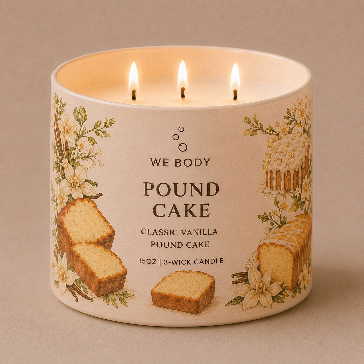 Pound Cake 3-Wick Candle