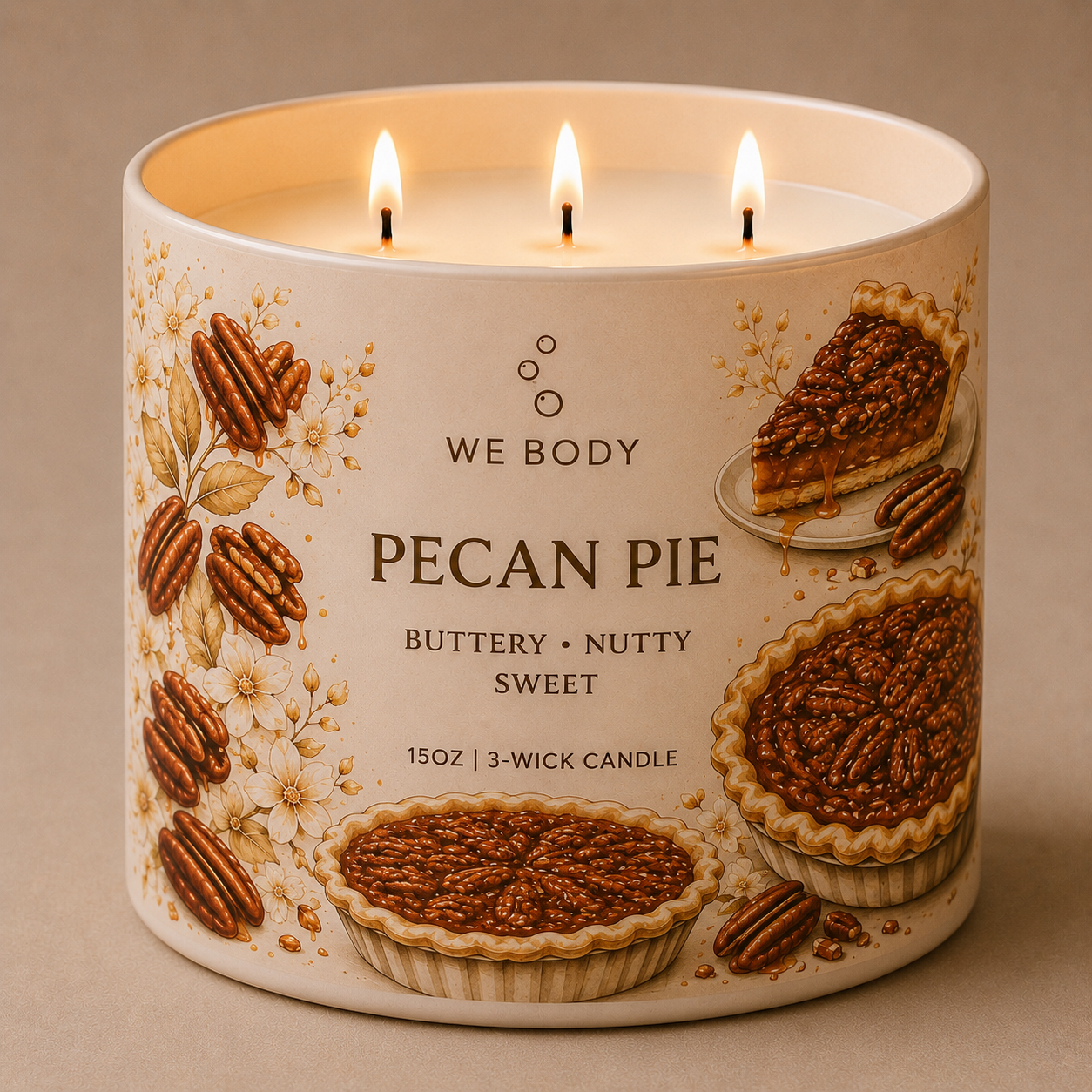 Pecan Pie 3-Wick Candle