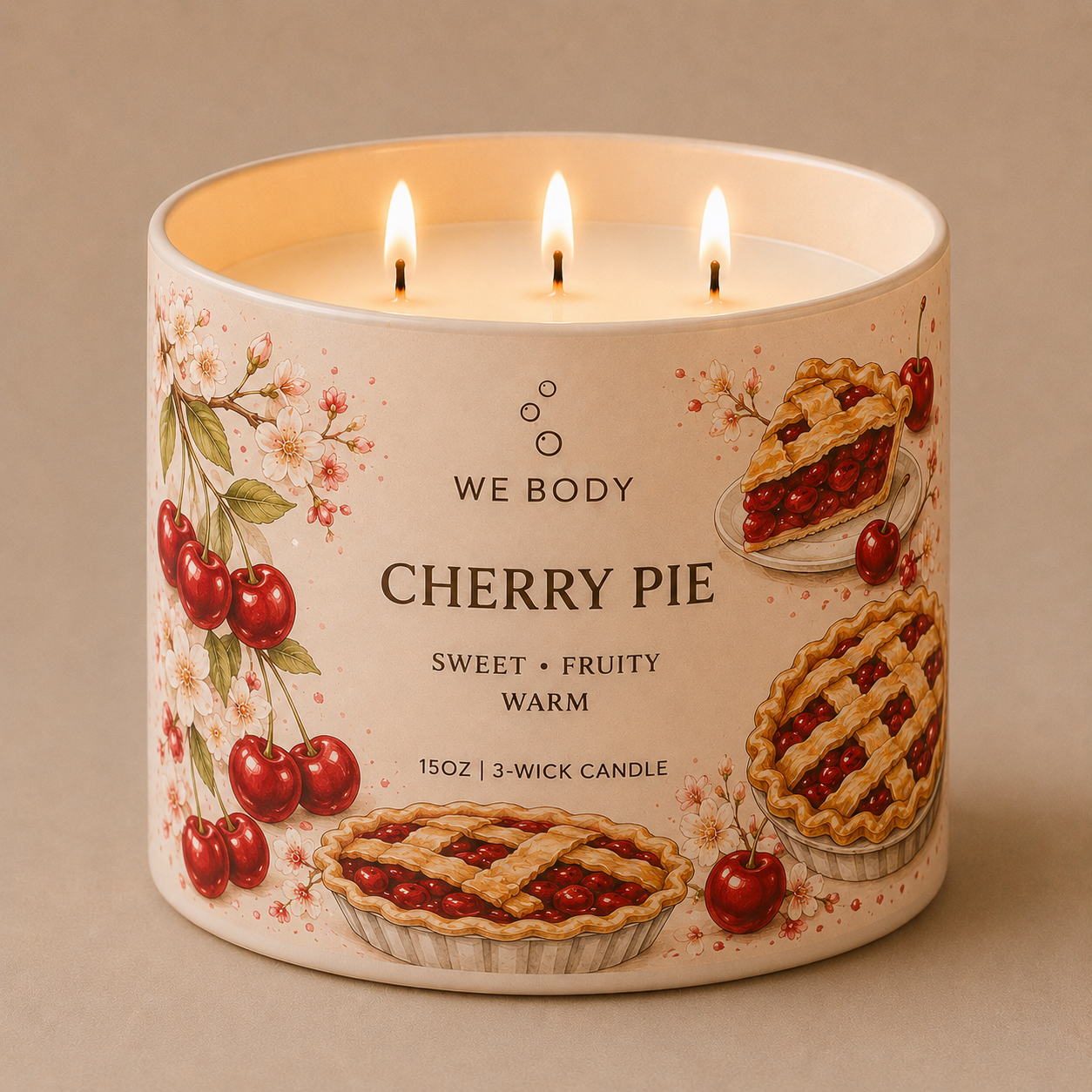 Cherry Pie 3-Wick Candle