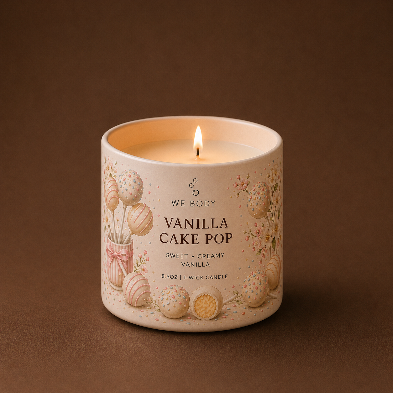 Vanilla Cake Pop 1-Wick Candle