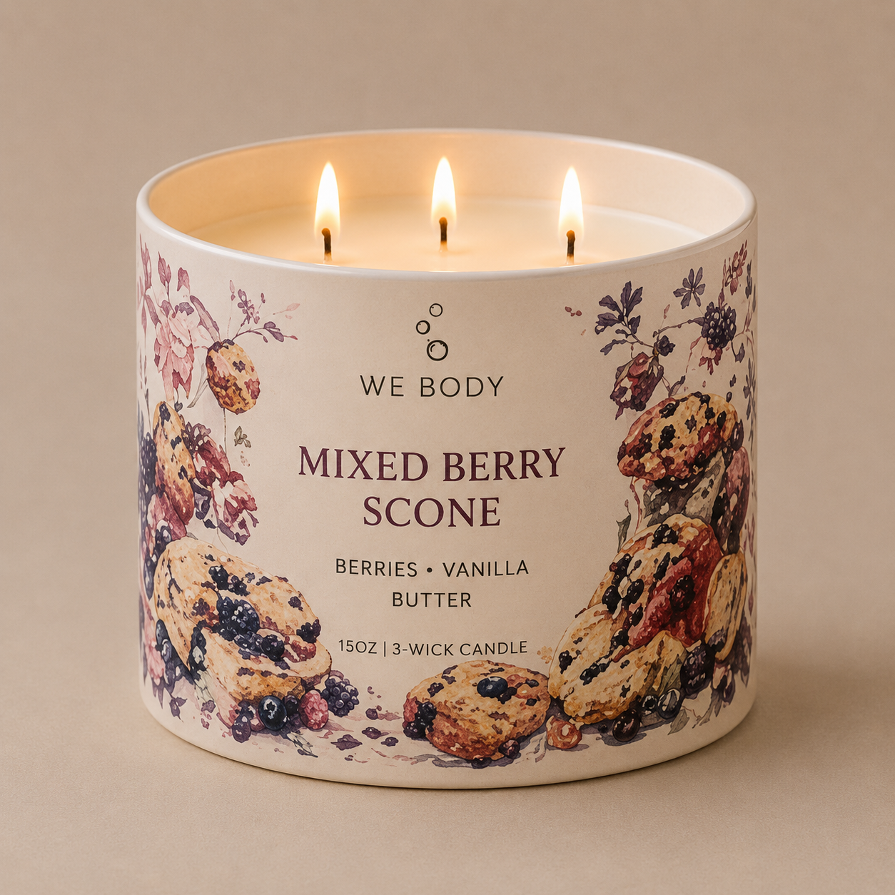 Mixed Berry Scone 3-Wick Candle