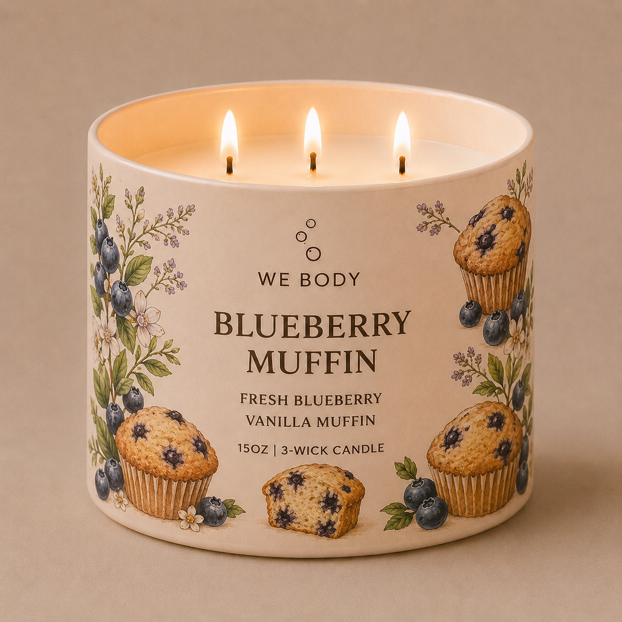 Blueberry Muffin 3-Wick Candle