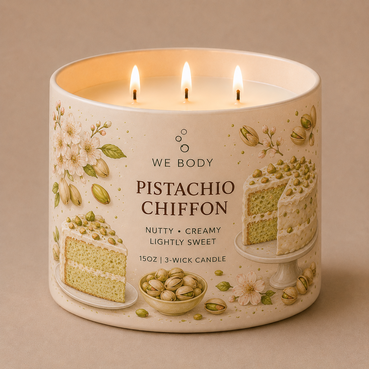 Pistachio Chiffon 3-Wick Candle