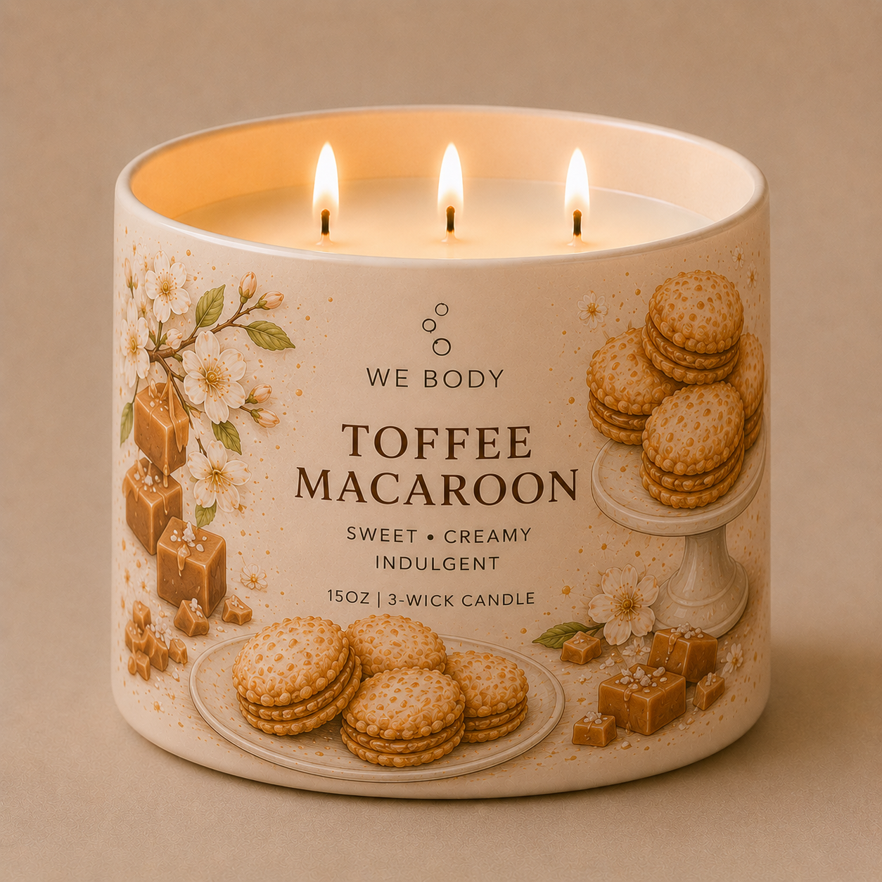 Toffee Macaroon 3-Wick Candle